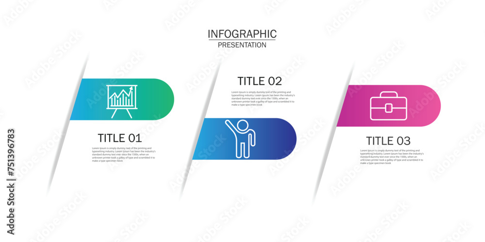 Infographics design vector and business icons with 3 options - obrazy, fototapety, plakaty 