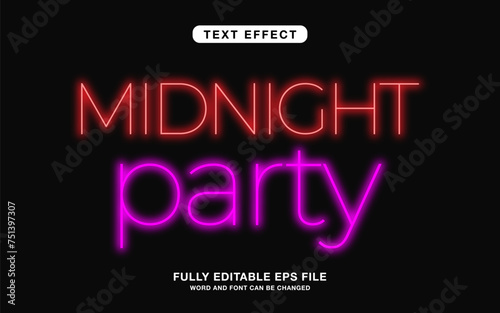 Neon style editable text effect eps files