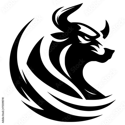 black and white bull