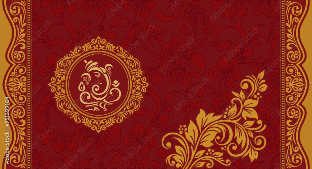 Indian wedding invitation card template. Vector illustration. Stock ...