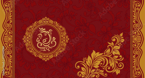 Indian wedding invitation card template. Vector illustration.