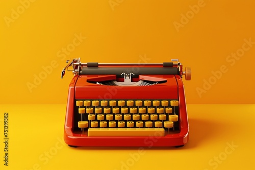 a red and yellow typewriter