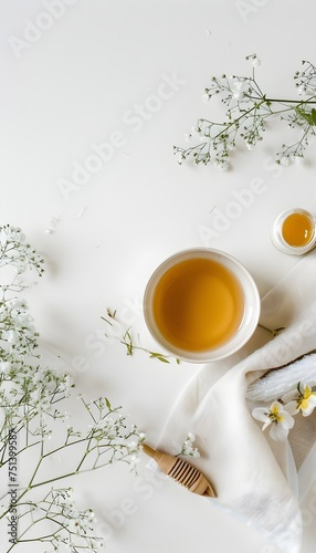 Honey and Flowers in Ethereal Minimalist Style