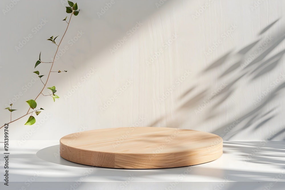 Minimalist Round Wooden Board on Kitchen Island