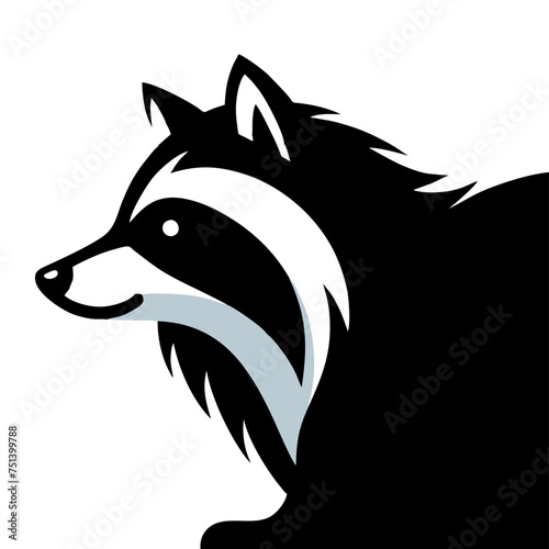Raccoon Dog Simple and Clean Logo Icon 