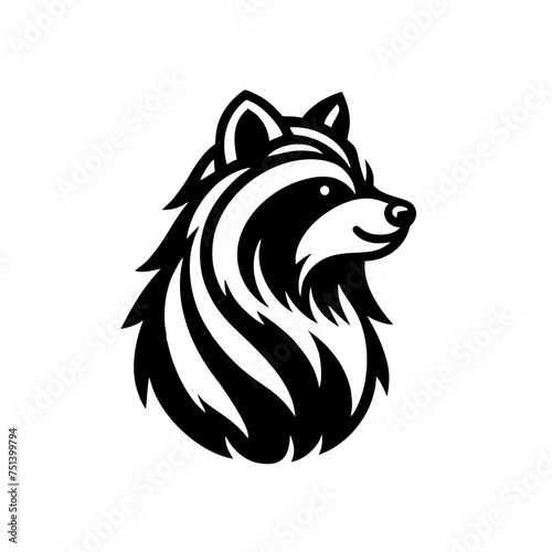 Raccoon Dog Simple and Clean Logo Icon 