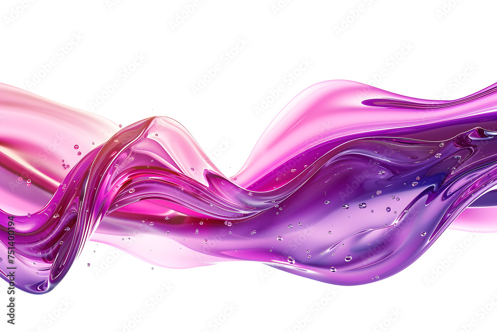 Purple and pink glossy liquid wave Isolated on white background Purple and pink glossy liquid wave Isolated on white background