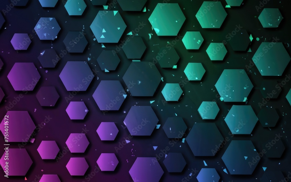 A colorful hexagon abstract background with a light purple background A colorful hexagon abstract background with a light purple background