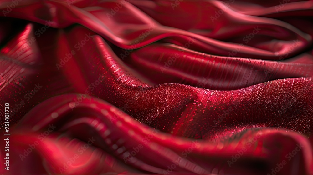 Obraz premium a deep red, grey, or blue surface, reminiscent of shimmering metallics, with textures that evoke luxurious fabrics and flowing particles. SEAMLESS PATTERN.