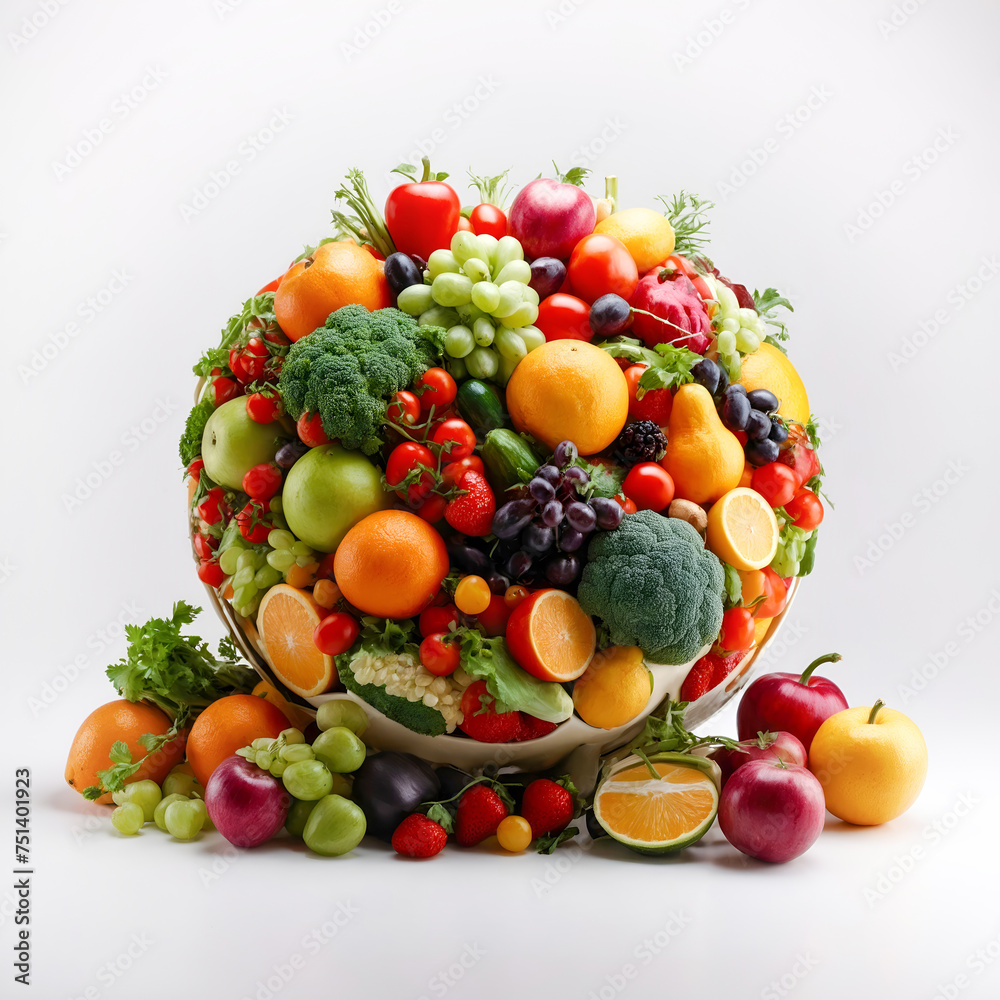 round spherical fruit bowl, on a white background. round spherical fruit bowl, on a white background.