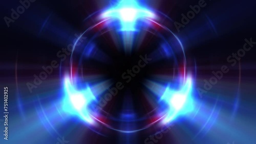 Abstract future technology and science fiction background concept with blur digital futuristic high technology radar hologram interface. 4K 3D render seamless looping segment cyber circles rotating.