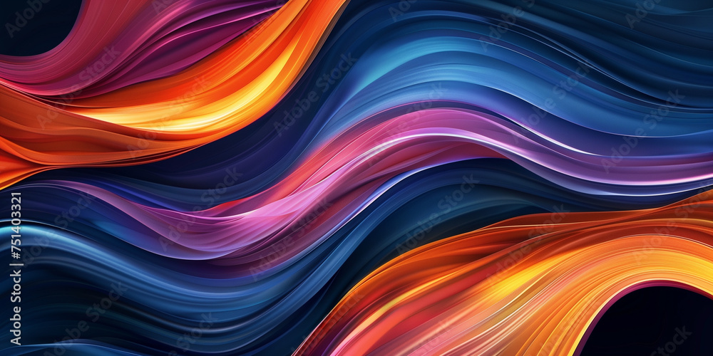 illustration of abstract rainbow waves background. Created with Generative AI illustration of abstract rainbow waves background. Created with Generative AI