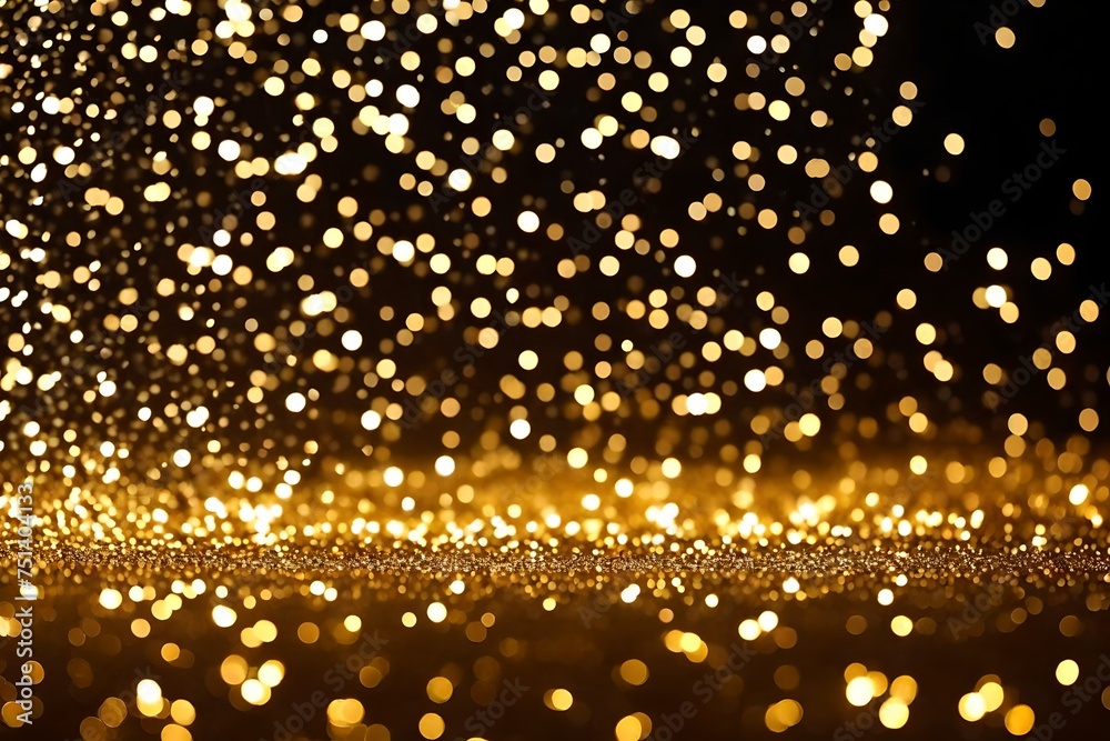 Golden glitter background with bokeh effect