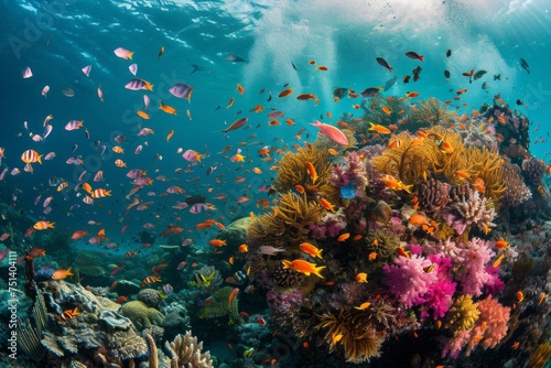 Underwater scene with coral and fish © Zero Zero One