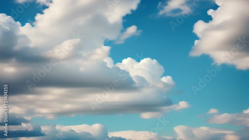 Summer's blue sky transforms with the movement of passing white clouds in this captivating time-lapse.
