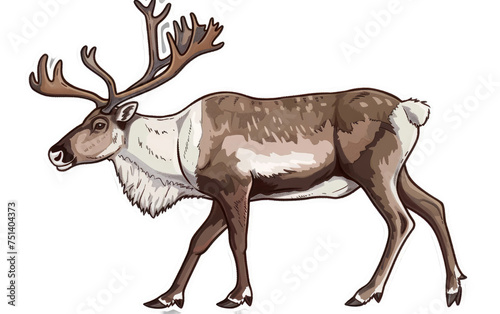 Sticker featuring a Caribou isolated on transparent Background