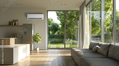 an air source heat pump installed in a residential building, symbolizing the shift towards sustainable and clean energy practices at home.