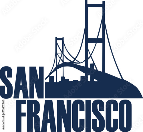 city golden gate bridge  San Francisco vector icon