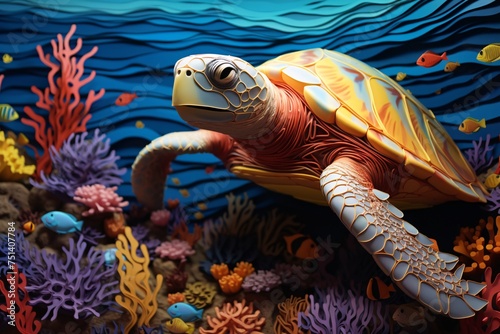 a sea turtle swimming in a tank