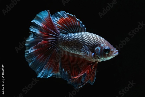 Obraz na płótnie Halfmoon betta fish isolated on dark background