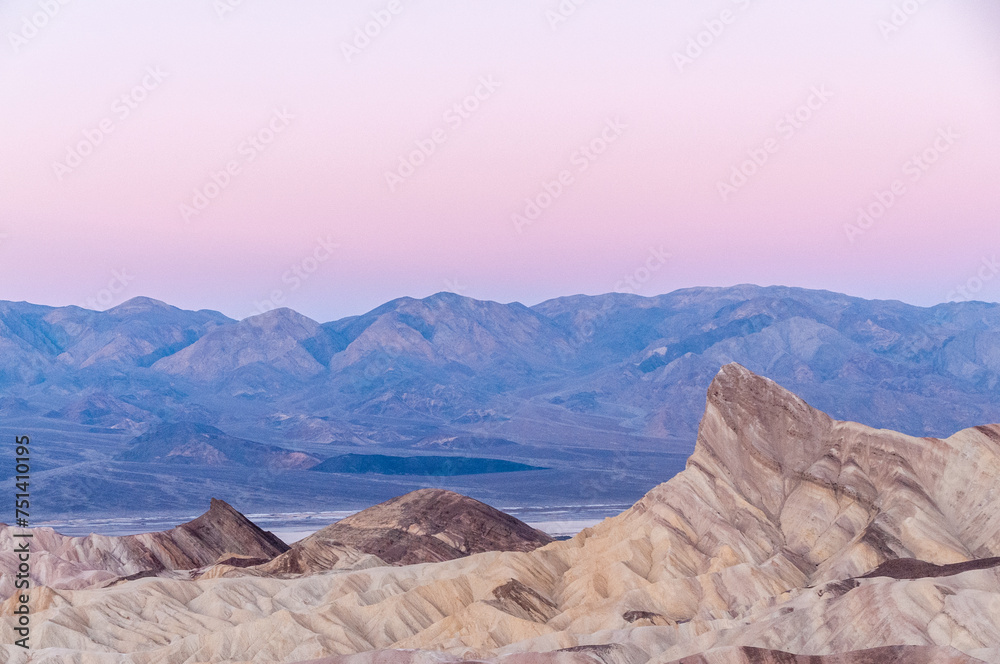 An early morning sunrise at Zabriskie Point, Death Valley, in late December.