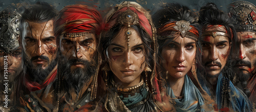 Middle eastern hero characters.