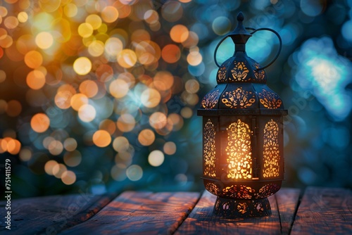 a lantern with a candle lit