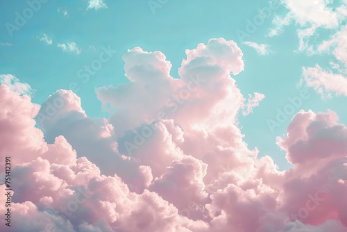 Pink clouds in a blue sky