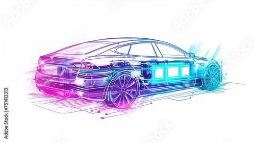 Illustration of modern batt...