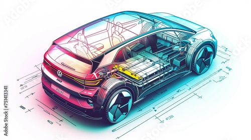 Illustration of modern batt...