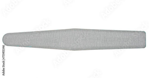 Gray nail file for polishing nails on isolated background photo