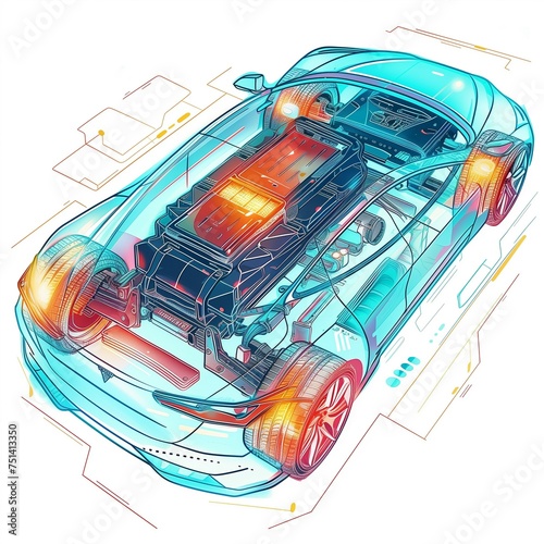 Illustration of modern batt...