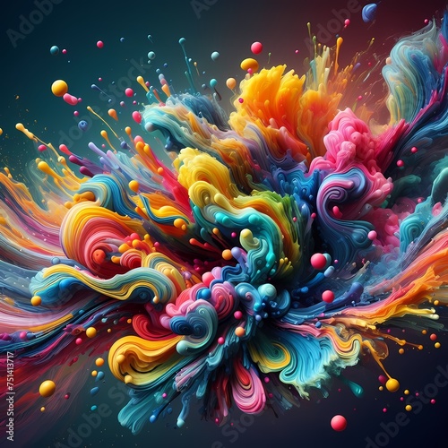  a liquid background, with colorful liquids swirling and blending together in abstract patterns, conveying a sense of fluidity and dynamism, generative ai