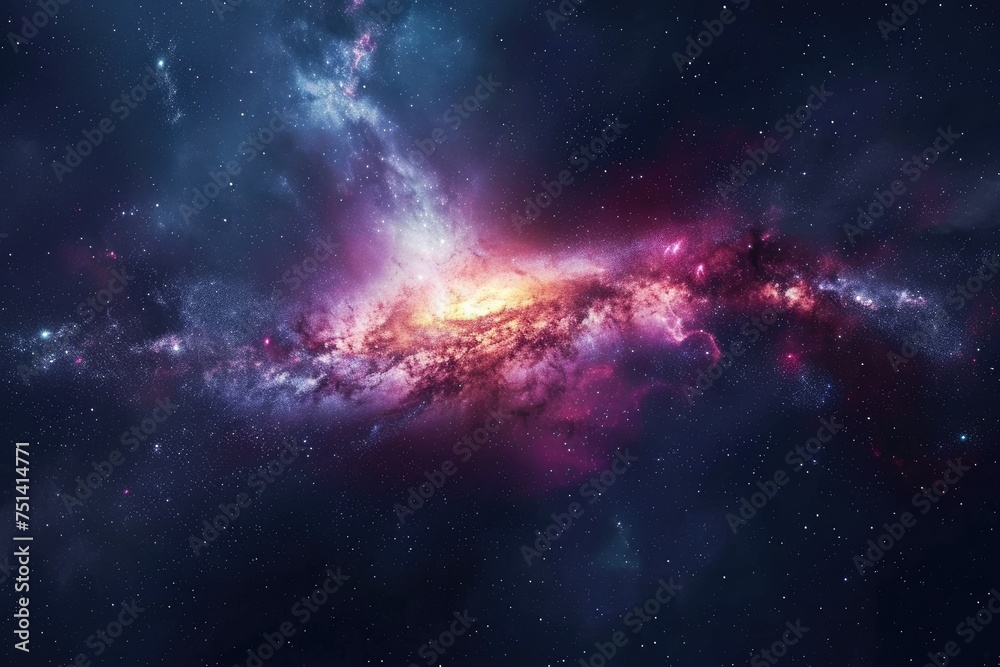 Radiant galaxy scene with colorful display