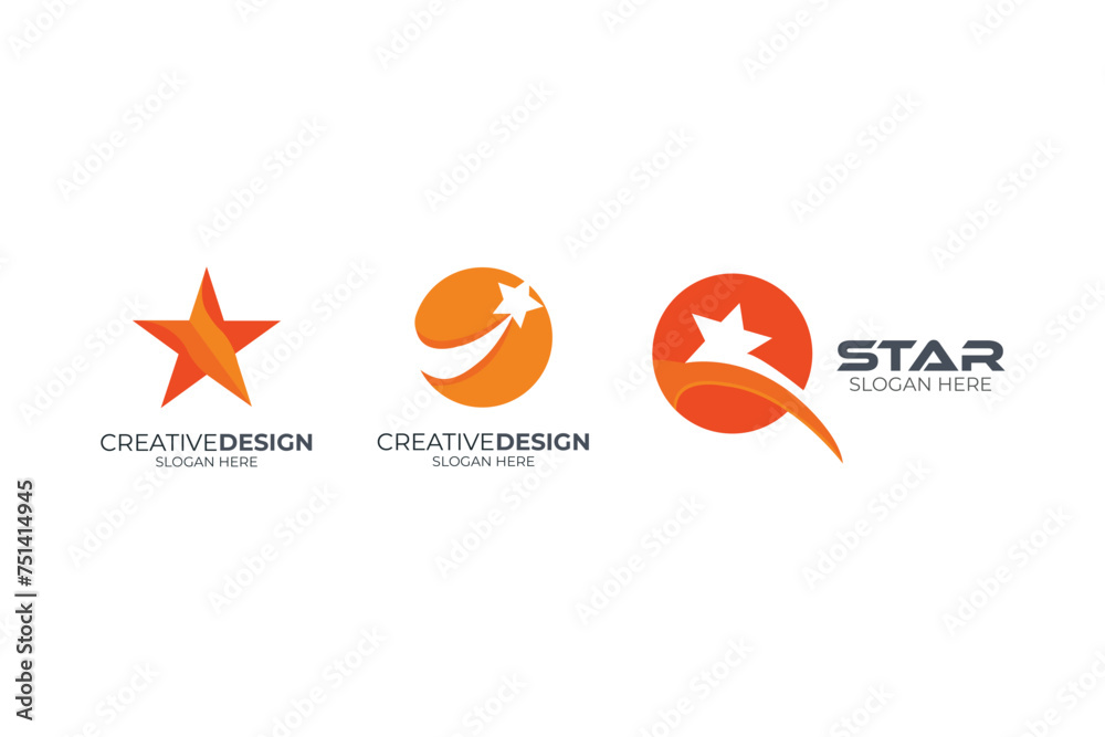 Fototapeta premium Vector elegant fast star logo set