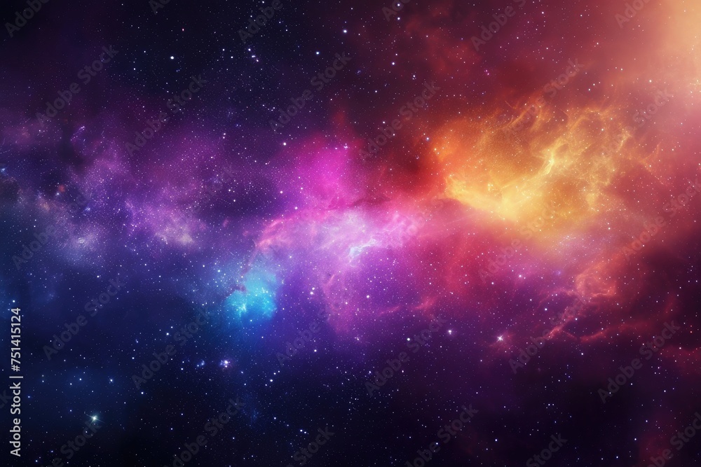 Enthralling space backdrop in vivid colors - obrazy, fototapety, plakaty 