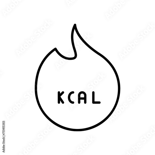 kilo calorie outline icon thin vector design good for website or mobile app