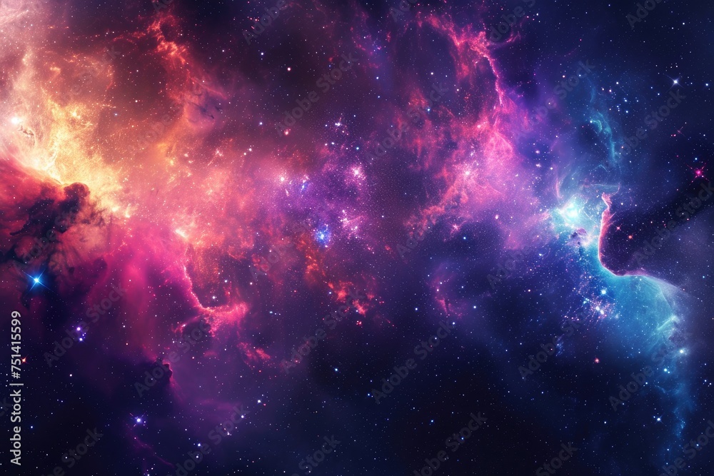 Vibrant galactic exploration with colorful touch - obrazy, fototapety, plakaty 