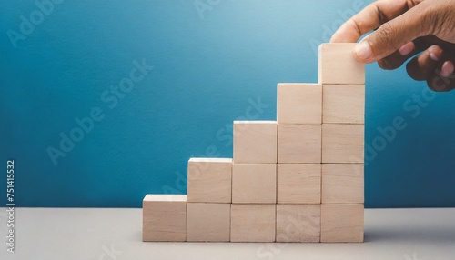 Innovative Business Strategy Wooden Block Staircase