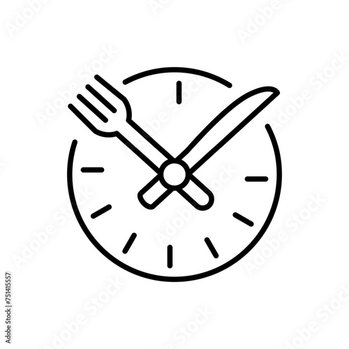 meal timing outline icon thin vector design good for website or mobile app
