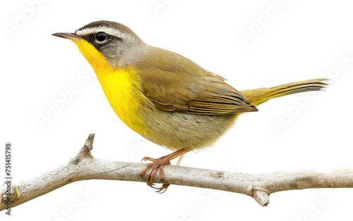 Perched Yellowthroat on a Branch isolated on transparent Background photo