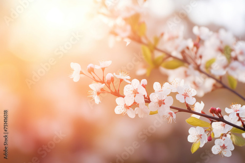 Spring blossom flowers, in the sun