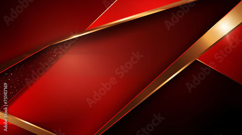 Red gold curved abstract art background
