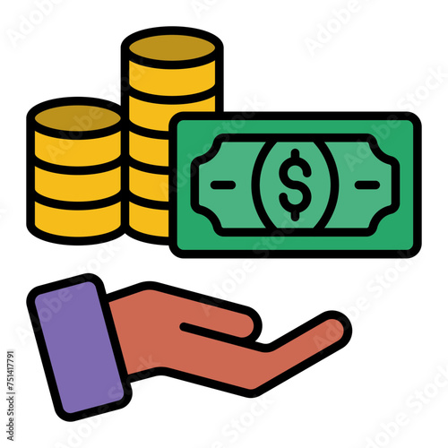   Wages line filled icon