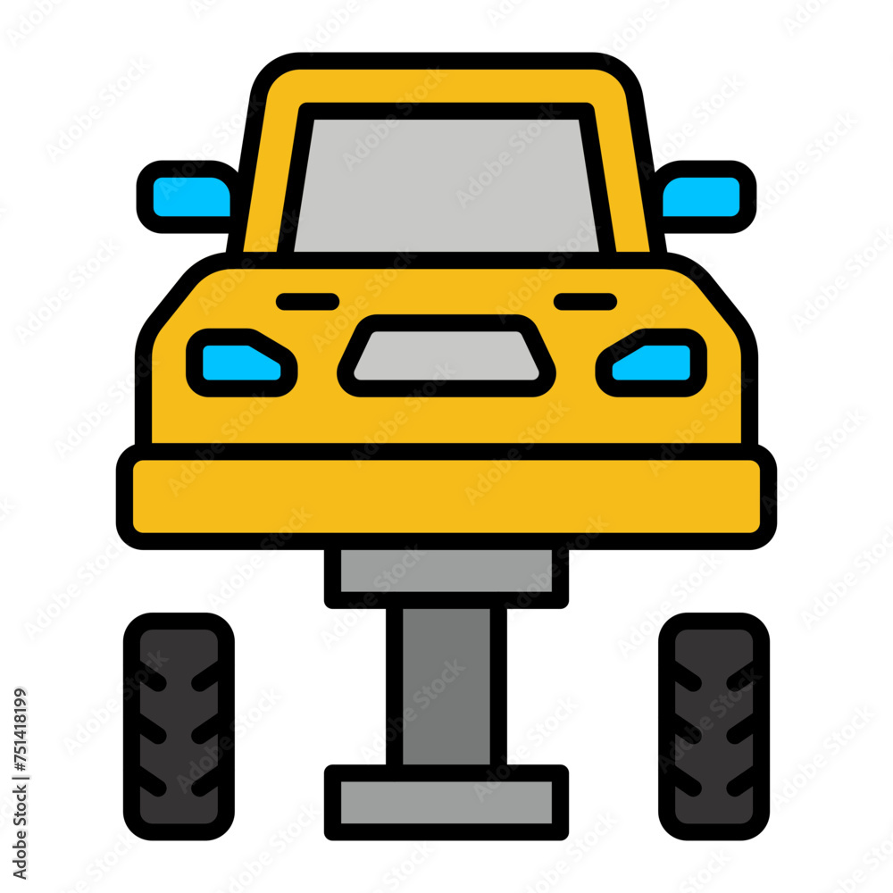 Obraz premium Tire Change line filled icon