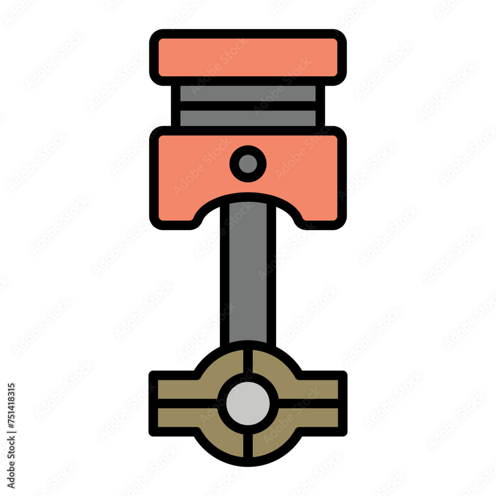 Piston line filled icon Piston line filled icon