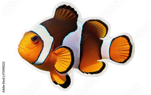 Clownfish illustration sticker isolated on transparent Background
