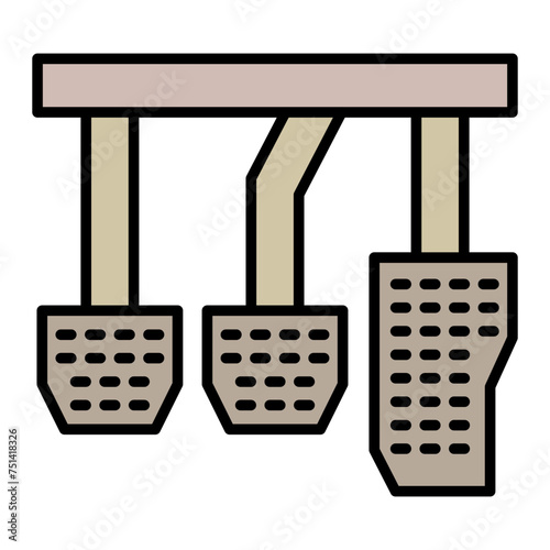   Car Pedals line filled icon