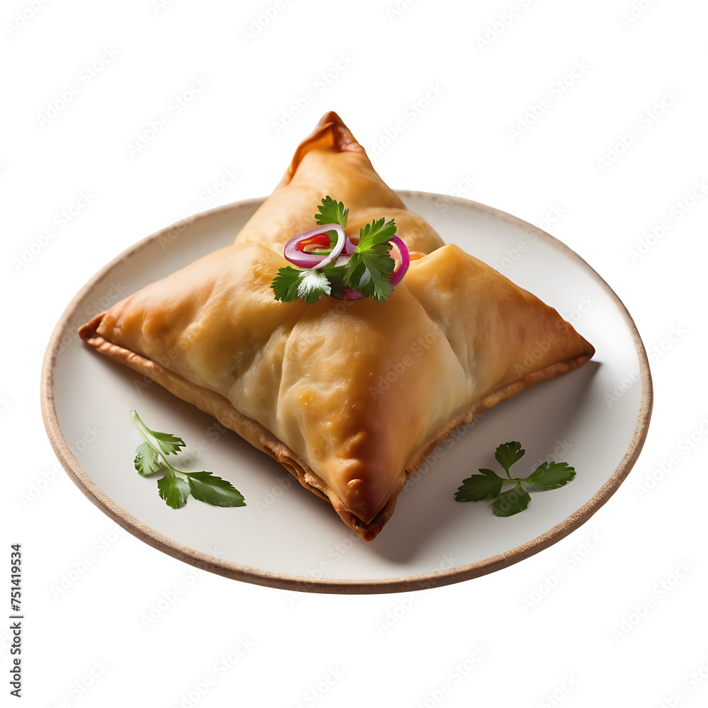 Samosas image isolated on a transparent background PNG photo