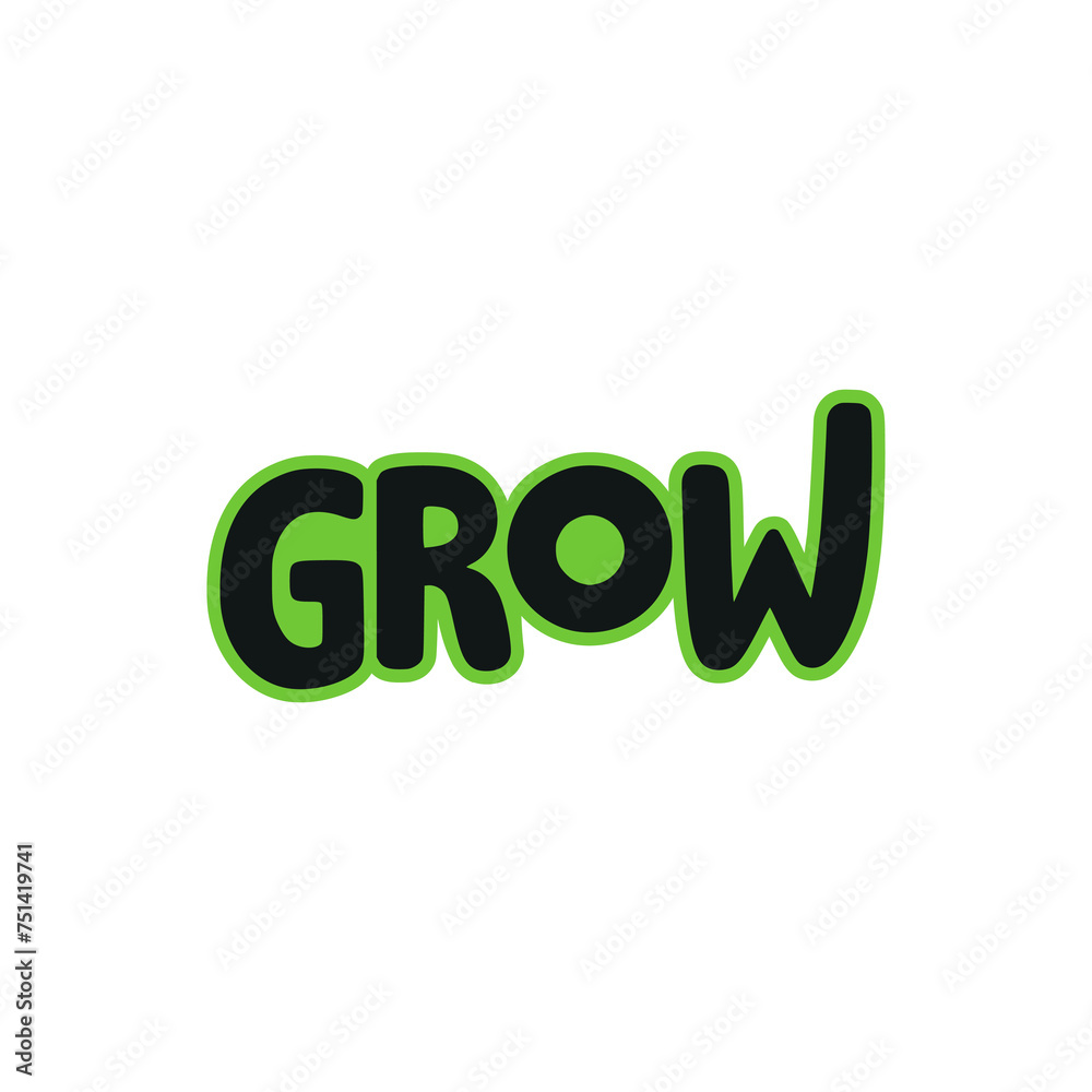 green grow letter t shirt sticker design vector illustration template design green grow letter t shirt sticker design vector illustration template design